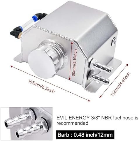 EVIL ENERGY Radiator Coolant Overflow Tank,Coolant Recovery Tank 1L Aluminum Universal
