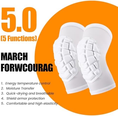 Basketball knee pads, compression leg covers for teenagers and adults, wrestling knee pads, football volleyball, pickleball, weightlifting knee pads (1 pair) (Short white, Large)