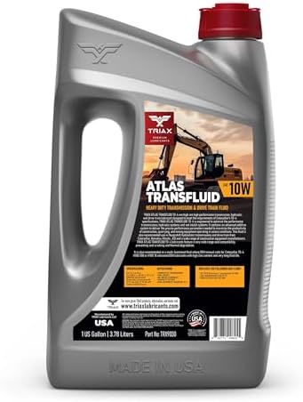 TRIAX Atlas Transfluid to-4 10W - Heavy Duty Transmission and Drive Train Fluid - OEM Grade, Extended Life - Compatible with Caterpillar to-4, Komatsu, Vickers, ZF, and More (1 Gallon)