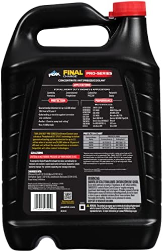 PEAK Final Charge PRO-Series Concentrate Antifreeze and Coolant for All Heavy Duty Engine Cooling Systems (Pack of 3)