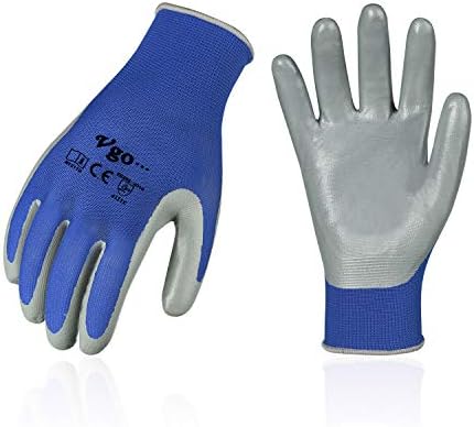 Vgo... 10Pairs Non-Slip Safety Work Gloves,Nitrile Coated (NT2110,XL)