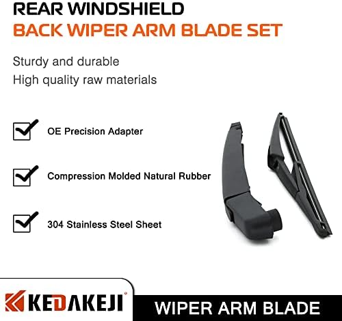 Rear Windshield Wiper Arm Blade Kit Set Compatible with Nissan Rogue 2014-2018 Compatible with Nissan Pathfinder 2013-2018