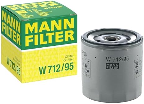 Mann Filter W 712/95 Spin-On Oil Filter Replacement Compatible With VW Volkswagen Jetta (2016-2023), Jetta Hybrid (2013-2016), Golf 1.4L (2021), Taos (2022-2024), Audi Sportback E-Tron (2016-2018)