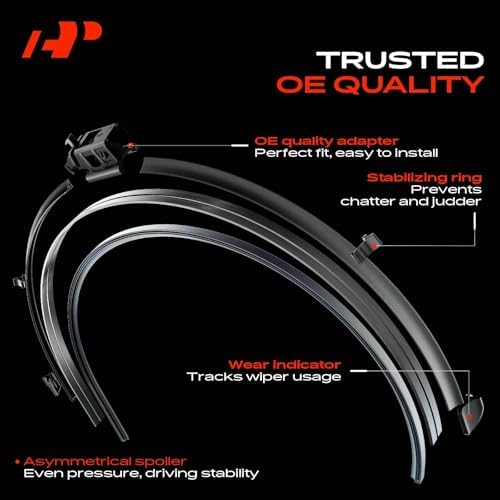 A-Premium 28"+18"+15" Windshield Wiper Blades with Wear Indicator & Towel
