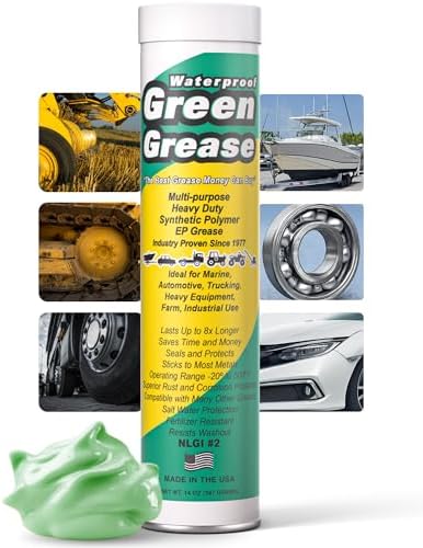 14oz Ultra Heavy Duty Green Grease Tube for Grease Gun - USA Made (1 Pack)
