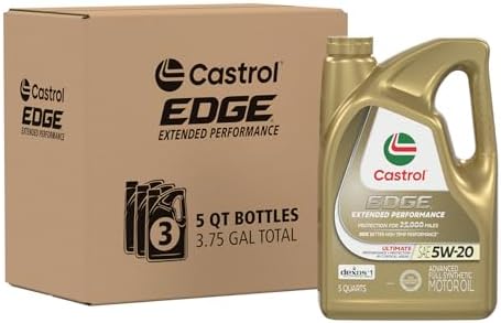Castrol EDGE Extended Performance 5W-20 Adv Full Syn Motor Oil 5 Qt, 3 Pack