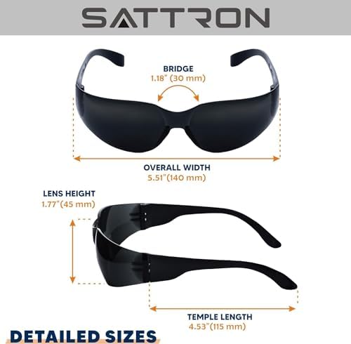 50 Pack of Tinted Safety Glasses, Scratch & Impact Resistant Protective Eyewear, Dark Lenses for UV Protection, Safety Sunglasses for Construction, Outdoor Work & Shooting