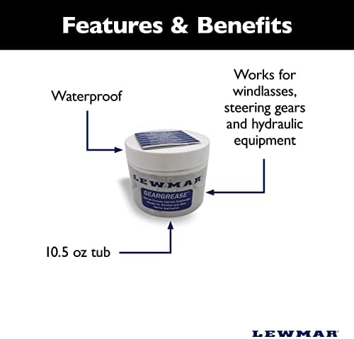 Lewmar Winch Grease, 10.5 oz Tube – Winch Maintenance Grease with Solid Activation and Load-Carrying Features — for winches, windlasses, Steering Gears, Trailer Wheel Bearings, Hydraulic Equipment