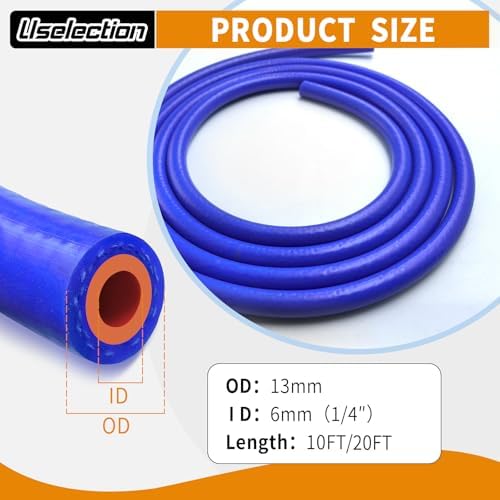 1/4" ID-20Ft Heater Hose Silicone Coolant Radiator Enhanced Double