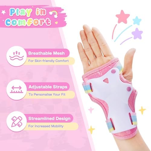 Girls Knee Pads for Kids, Toddler Knee and Elbow Pads Set