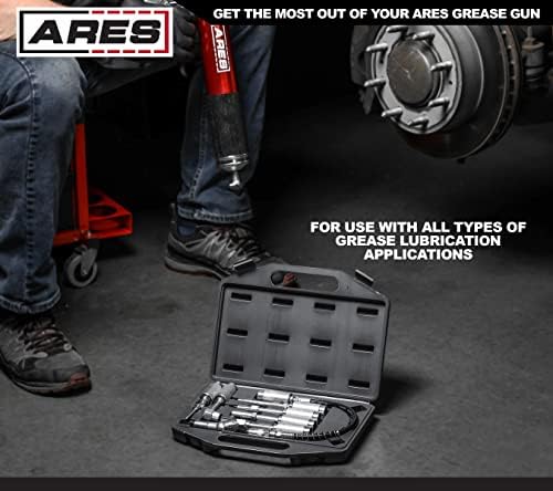 ARES 54011 7-Pc Grease Gun Accessory Set - 10,000 PSI, Universal Design
