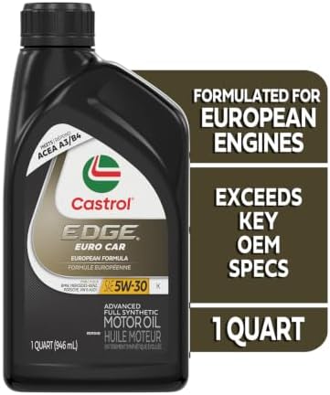 Castrol EDGE Euro 5W-30 K Advanced Full Syn Motor Oil, 1 Quart, Pack of 6