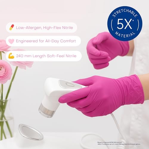 Supmedic 4 Mil MED Exam Gloves, Latex & Powder-Free Orchid 100 Ct