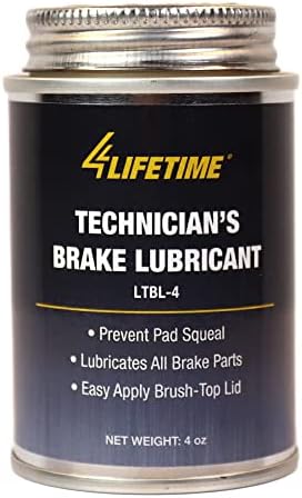 4LIFETIMELINES Technician's Grade Brake Lubricant - Rust and Corrosion Protection - Silences Squeaks - Mess-Free Application with Brush Top Can - 4 oz