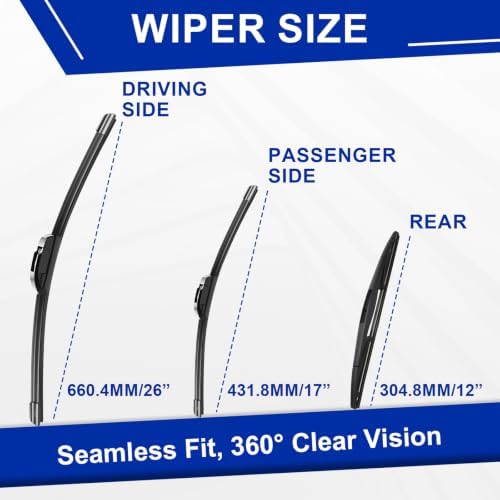 KAIYI 3 Windshield wipers Compatible with Honda CR-V 2017-2022