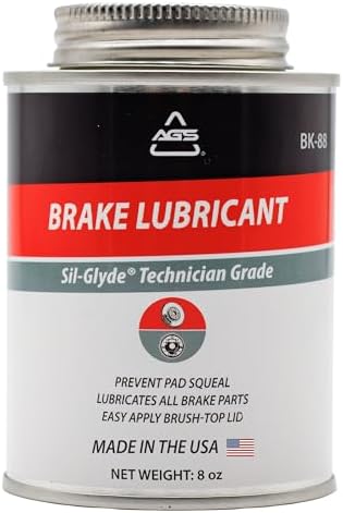 AGS Automotive Solutions Silicone-Based Brake Lubricant - Eliminate Squeals and Enhance Performance with Brush Top Can Application, Long-Lasting, 8oz - Excellent for Complete Brake Assembly Tasks
