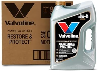 Valvoline Restore & Protect Full Synthetic 0W-16 Motor Oil 5 Quart, Pack of 3