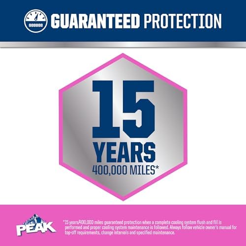 PEAK OET Extended Life Pink Concentrate Antifreeze/Coolant for European Vehicles, 1 Gal.