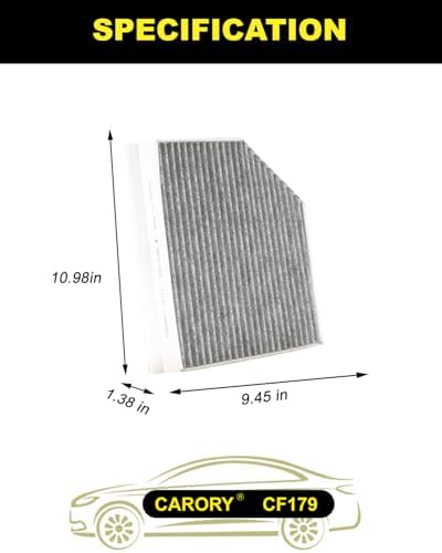 Cabin Air Filter w/Activated Carbon for Audi Q5 (2009-2017), A4 (2009-2016), A5 (2008-2017), Porsche Macan (2015-2026, Not for 2024 EV), S5, S4, SQ5, allroad, CF11179, 8K0819439B, CF179