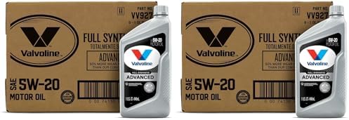 Valvoline Advanced Full Synthetic SAE 5W-20 Motor Oil 1 QT, Case of 6 (Pack of 2)