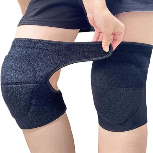 Knee pads for Men Women Cleaning with Adjustable Straps, Black L (1 Pair)