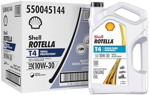 Shell Rotella T4 Triple Protection 10W-30 Diesel Engine Oil, 1 Gallon (3 Pack)
