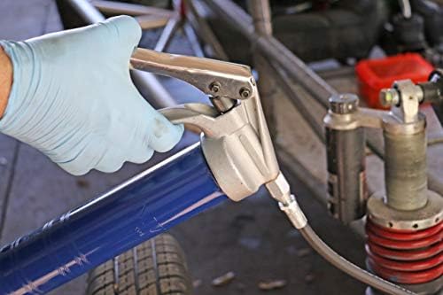 Lincoln 1134 Pistol Grip Grease Gun with 18" Whip Flex Hose and Coupler, 6" Rigid Extension, 7,500 PSI, Premium Dual Lip Follower, Variable Stroke, Jam-proof Toggle, Filler Air Bleeder Combo