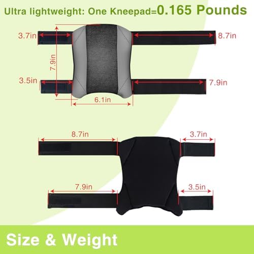 Garden Knee Pads for Men and Women, Lightweight Waterproof KneePads for Gardening, Anti Slip Leather Foam Padding Kneeling Pads for Flooring and Carpet Cleaning, House work, Gardening Maintain, Knee Protector,Gray