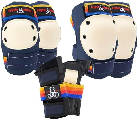 Triple Eight Saver Series 3-Pack Pad Set– Ideal for Skateboarding, In-line Skating, Roller Skating, and Biking