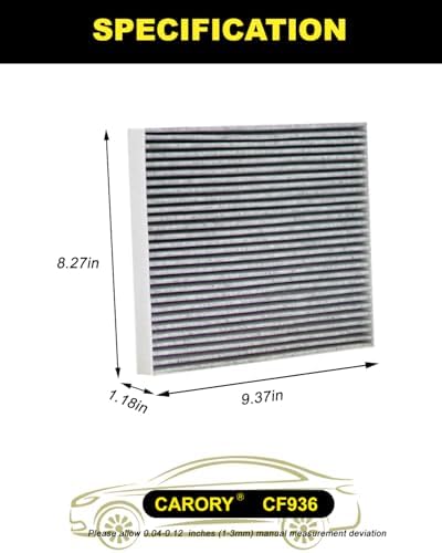 CARORY Cabin Air Filter w/Activated Carbon for Hyundai Palisade 2020 2021 2022 2023 2024 2025, CF12936, 97133-S8000, CF936