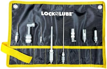 LockNLube 8-Piece Quick-Connect Greasing Accessory Kit For Hard-To-Reach Grease Fittings