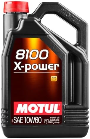 Motul 8100 X-Power 10W-60 Full Synthetic | Ester-Based Formula for Turbocharged & High-Performance Engines | LSPI Protection, Extreme Heat Resistance, Cold Start Lubrication, Daily & Track Use | 5L