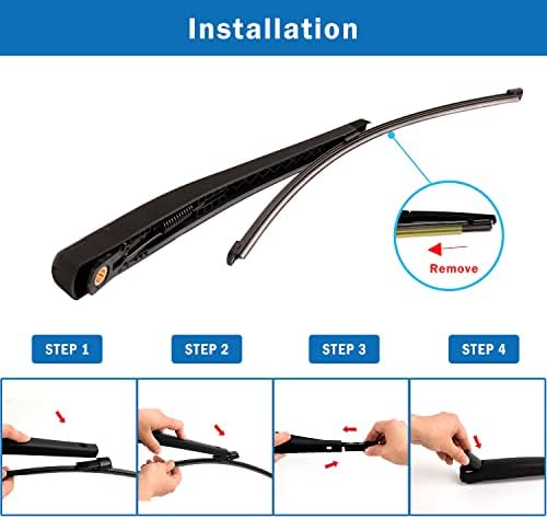 WTI Rear Wiper Arm Blade Set Compatible With Ford Expedition 2016-2017 / Compatible With Lincoln Navigator 2016-2017 SUV Rear Windshield Window Wiper Kits Assembly New Replacement Accessories Parts