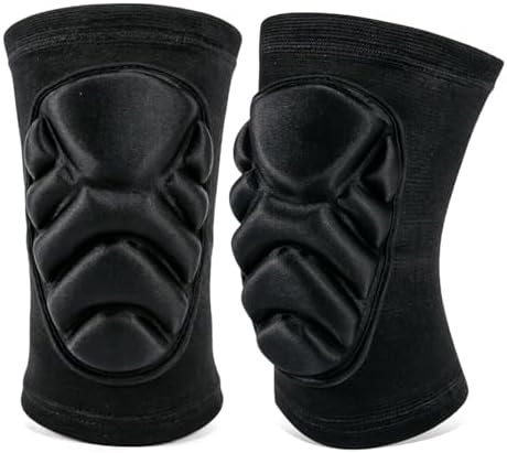 Thick EVA Foam Anti-Collision Knee Pads, Reinforced Elastic Cuff Non Slip Knee Sleeve for Volleyball Basketball Construction Gardening Work, Breathable Moisture Wicking Protective Kneepads for Men Women 2 Pack (S)