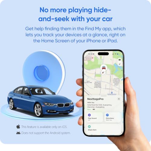 2-in-1 OBD2 Scanner & Locator, Diagnose Engine + Track Car, No Subscription, Bluetooth Car Code Reader for iOS & Android