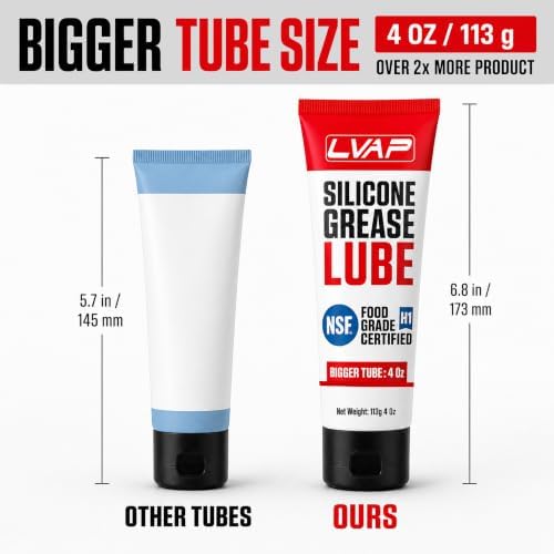 4 Oz Food Grade Silicone Grease Tube | NSF H1 Silicone Lube & Waterproof Sealant for O-Rings, Faucets, Plumbing, Pool, Spa & Kitchen Appliances | Potable Water Safe