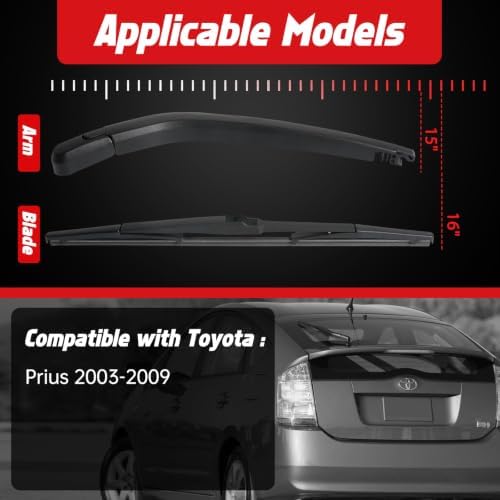 OTUAYAUTO Rear Wiper Arm Blade Set Replacement for Toyota Prius 2003-2009