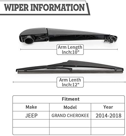 Rear Windshield Wiper Arm & Blade for Jeep Grand Cherokee 2014-2022