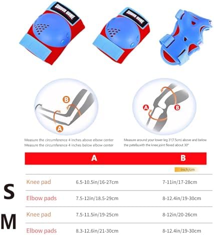 Kids Protective Gear Knee Pads Elbow Pads & Wrist Guards for Roller Skating