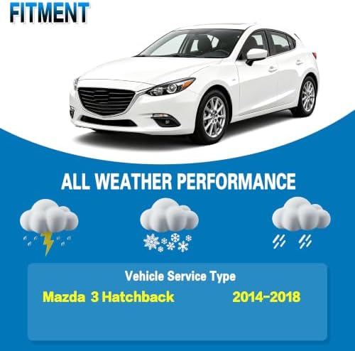 GSPSCN Windshield Wiper Blades for Mazda 3 Hatchback 2014-2018 (Pack of 3)
