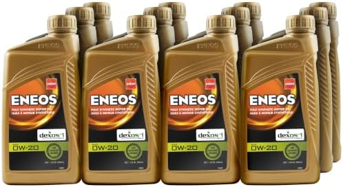 ENEOS 0W-20 Fully Synthetic Motor Oil, API SQ, dexos1 Gen3, 12 Qt
