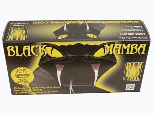 Black Mamba Super Strong Nitrile 100 Glove BOX (LARGE)