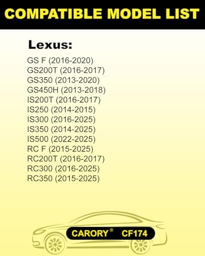 CARORY Cabin Air Filter w/Activated Carbon for Lexus IS300 (2016-2025), IS350 (2014-2025), IS250 (2014-2015), RC350 (2015-2025), GS350 (2013-2020), OE# 87139-30100, 87139-YZZ99, CF10074, CF174