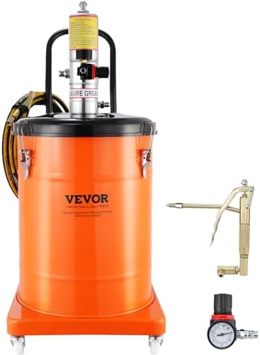 VEVOR Grease Pump, 10.5 Gallon Air Grease Pump with 13 ft High Pressure Hose and Grease Gun, 40L Pneumatic Grease Pump with Wheels, Portable Lubrication Grease Pump