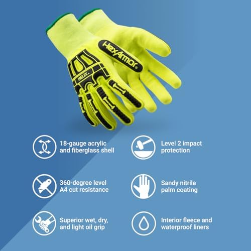 HexArmor Cold Weather Helix Series Gloves | Cut and Puncture Resistant | High-Dexterity | Touchscreen Capable