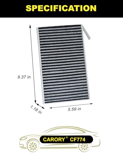 2PCS Cabin Air Filter with Activated Carbon for Tesla Model 3 (2017-2026), Model Y (2020-2026), OE# 1107681-00-A, CF12774, XC11952C, CF774