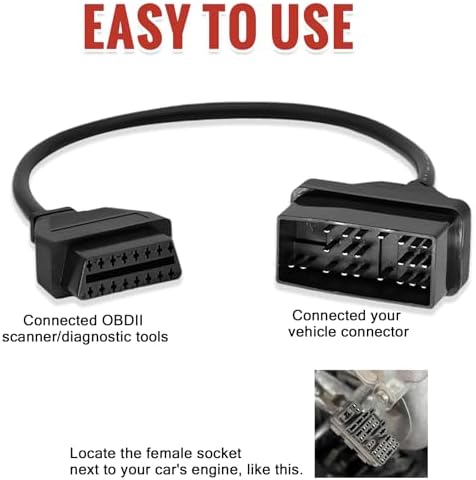 OBD Adapter for Toyota 22 Pin OBD1 to 16 Pin OBD2 Diagnostic Cable