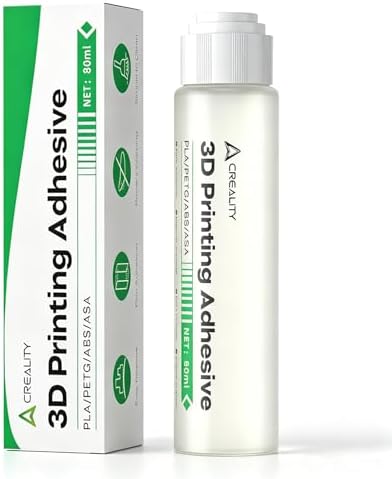 Creality Offfical 3D Printing Build Plate Adhesive Glue for Hot Bed,Strong Grip Reduce Warping for ABS/ASA/PLA/PETG/TPU Filament on Various Build Plate,80ML