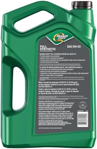 Quaker State Full Synthetic 5W-20 Motor Oil, 5-Quart
