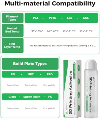 Creality Official 3D Printer Adhesive Glue 2PCS, 80mL Printing Glue for Build Plate, Reduces Warping and Shedding, Compatible with PLA PETG ABS ASA and All FDM 3D Printers